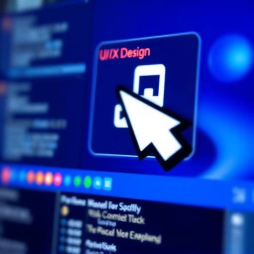 Icon representing UI/UX design, a mouse cursor interacting with a computer screen.