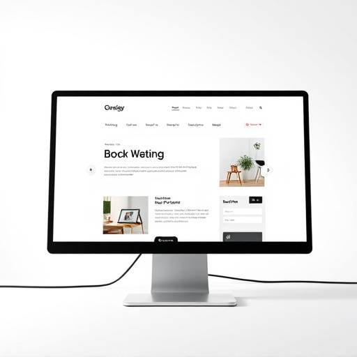 Icon representing web design, a computer monitor with a creative layout.